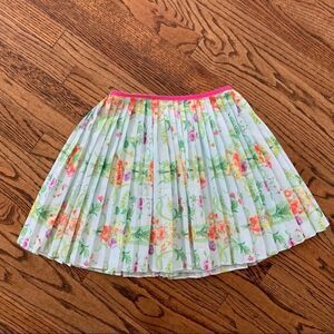 TED BAKER Girls Floral Pleated Skirt Aqua Blue 14